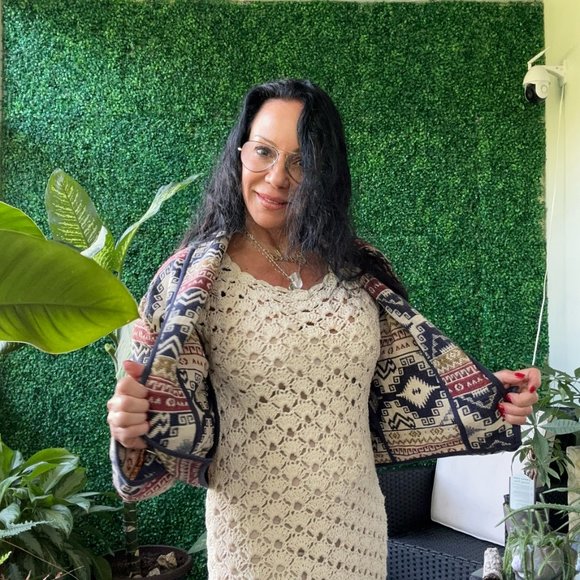 Vintage Southwestern Azteca Tapestry Cropped Jacket Flashback - Picture 4 of 11